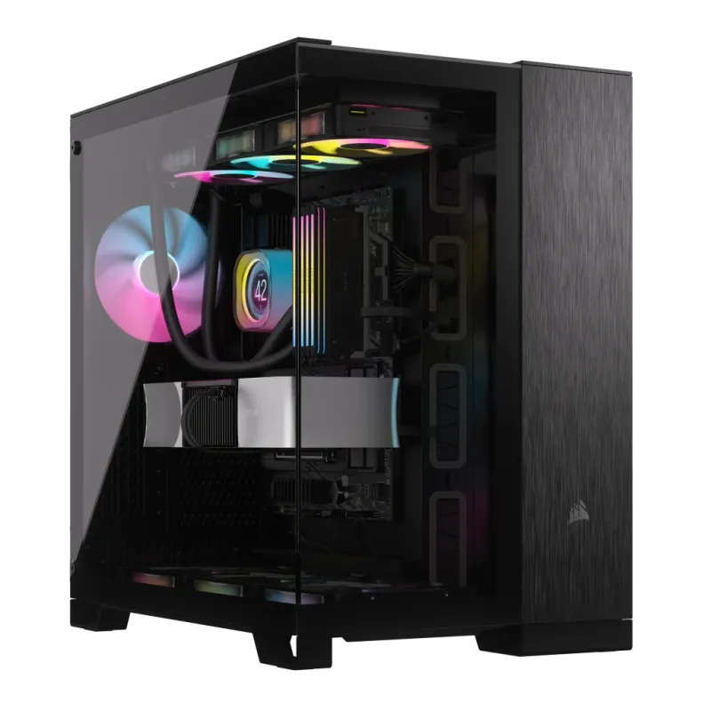 Corsair korpuss ar divām kamerām | 6500X | Melns/Obsidiana alumīnijs | Mid-Tower | ATX
