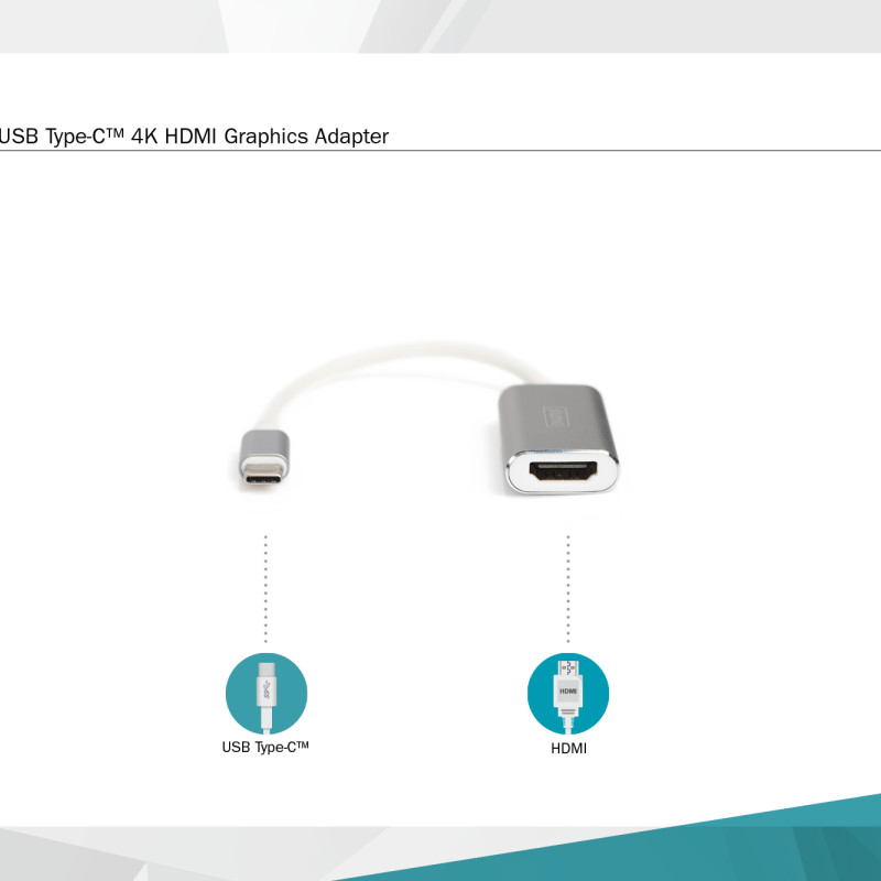 Digitus USB-C 3.2 Gen 1 uz HDMI grafiskais adapters | DA-70836