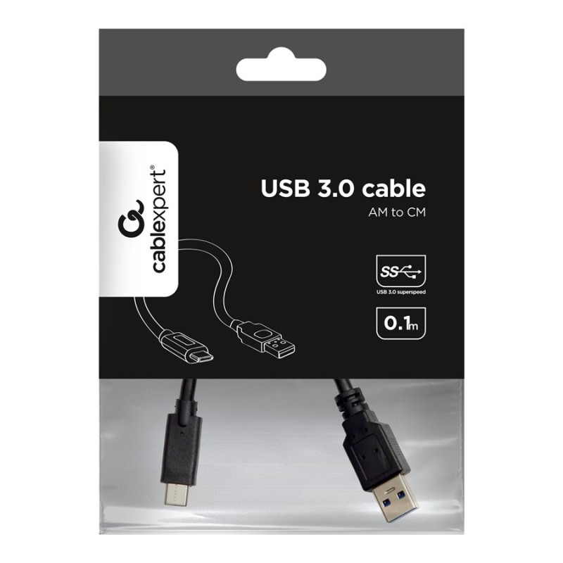 Cablexpert | USB 3.0 AM uz Type-C kabelis (AM/CM), 0.1 m | CCP-USB3-AMCM-0.1M | USB 3.0 uz Type-C