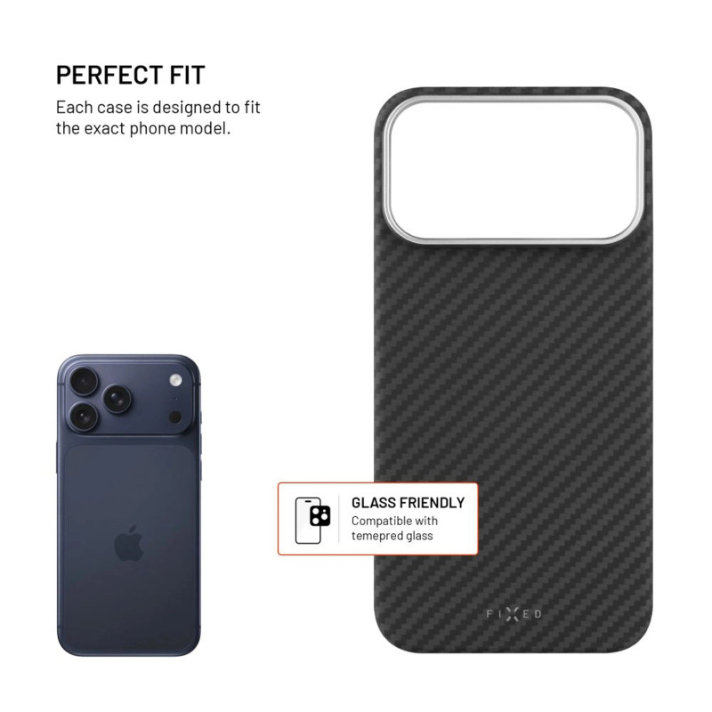 Fixed MagVelar | Aizmugures vāciņš | Apple | iPhone 17 Pro Max | aramīda šķiedras | Melns