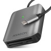 AXAGON alumīnija ātrgaitas USB-C 3.2 Gen 1 atmiņas karšu lasītājs, 3 sloti | CRE-S3C