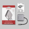AXAGON alumīnija ātrgaitas USB-C 3.2 Gen 1 atmiņas karšu lasītājs, 3 sloti | CRE-S3C