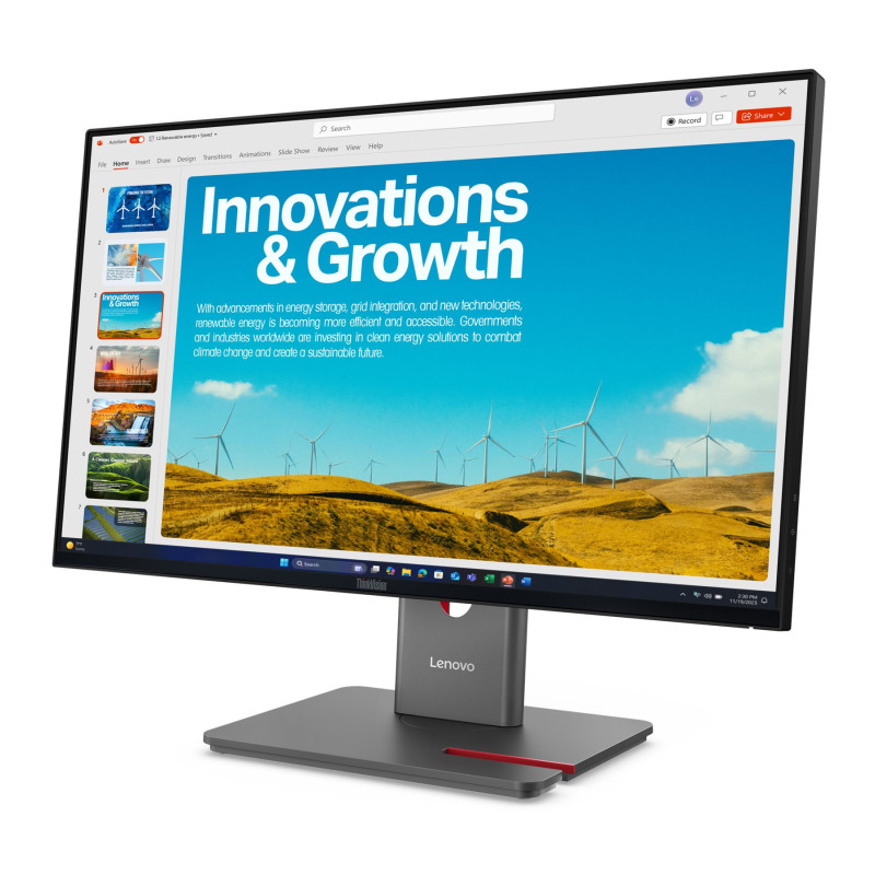 Lenovo | ThinkVision P24QD-40 | 23.8 " | IPS | 16:9 | 120 Hz | 6 ms | 2560 x 1440 pixels | 300 cd/m² | HDMI ports quantity 1 | Eclipse Black