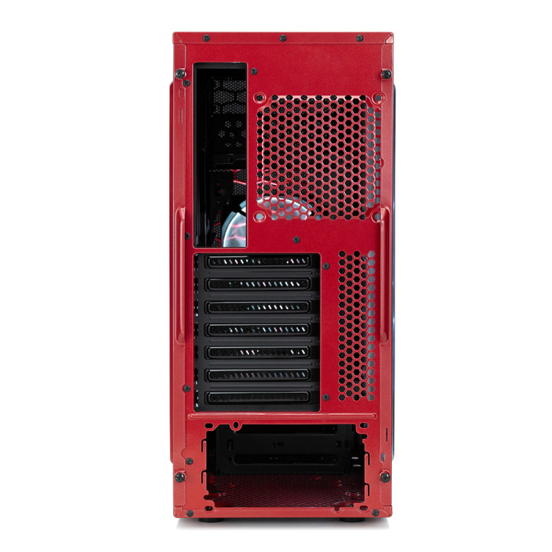 Fractal Design | Focus G | FD-CA-FOCUS-RD-W | Sānu logs | Kreisā sānu panelis - rūdīts stikls | Sarkans | ATX | ATX