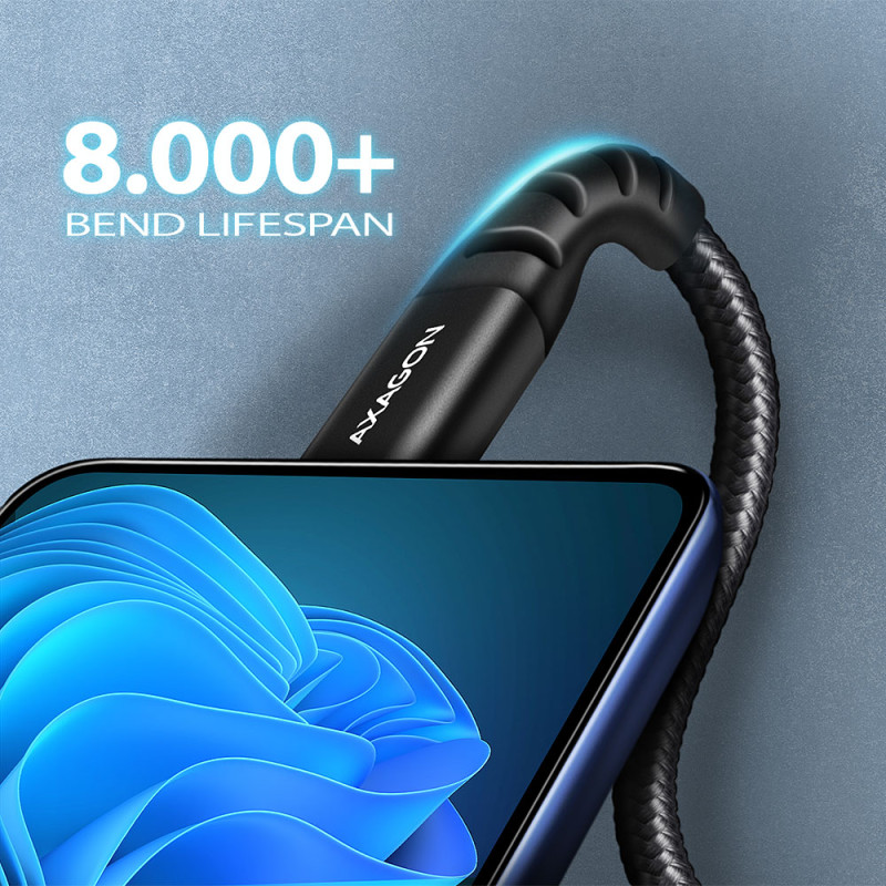 AXAGON | Data and charging cable, 2 m | BUCM-AM20AB | USB Type-C to USB Type-A