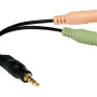 Logilink | Audio ligzdas adapters, 4-polu, 3,5 mm stereo spraudnis uz 2x 3,5 mm ligzdu | 0.15 m