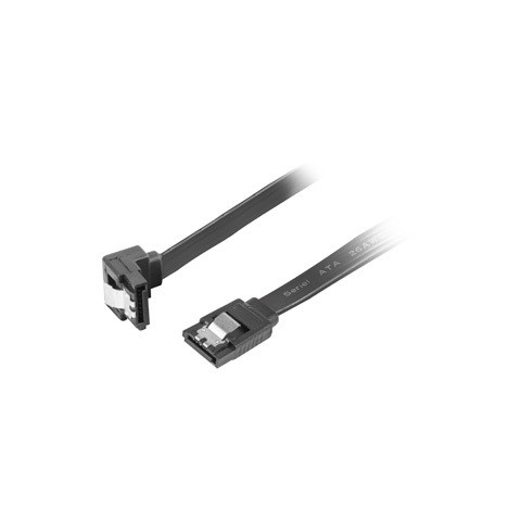 Lanberg SATA Data III (6GB/s) kabelis 50 cm leņķveida, metāla stiprinājumi | CA-SASA-13CU-0050-BK