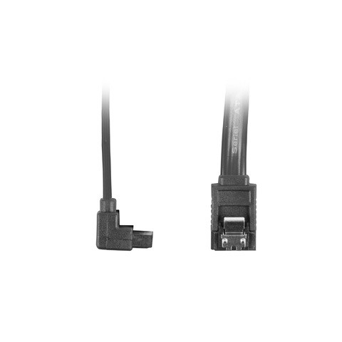 Lanberg SATA Data III (6GB/s) kabelis 50 cm leņķveida, metāla stiprinājumi | CA-SASA-13CU-0050-BK