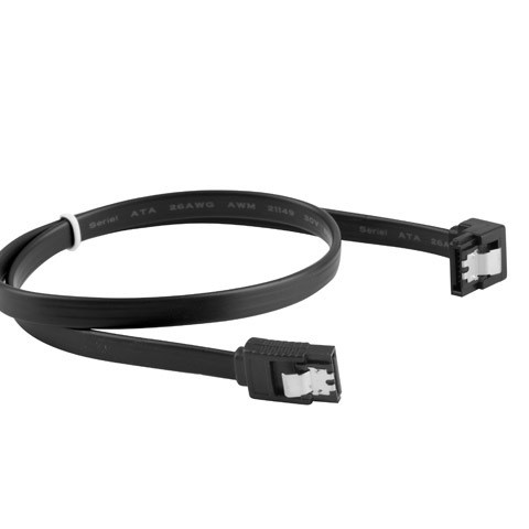 Lanberg SATA Data III (6GB/s) kabelis 50 cm leņķveida, metāla stiprinājumi | CA-SASA-13CU-0050-BK