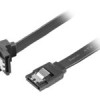 Lanberg SATA Data III (6GB/s) kabelis 50 cm leņķveida, metāla stiprinājumi | CA-SASA-13CU-0050-BK