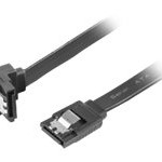 Lanberg SATA Data III (6GB/s) kabelis 50 cm leņķveida, metāla stiprinājumi | CA-SASA-13CU-0050-BK