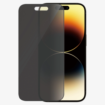 PanzerGlass | Ekrāna aizsargs | Apple | iPhone 14 Pro | Stikls | Melns | Ultra-Wide Fit; Viegla uzstādīšana; Privātuma filtrs; Pretpirkstu nospiedumu | Privātums
