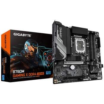 Gigabyte B760M GAMING X DDR4 GEN5 | Procesoru saime Intel | Procesora ligzda LGA1700 | DDR4 | Atbalstītie cietā diska saskarnes M.2, SATA | SATA savienotāju skaits 4