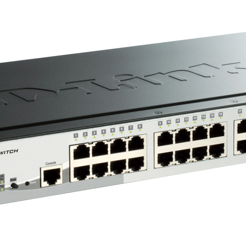 D-Link | Switch | DGS-1510-28P | Web Management | Rack mountable | Gigabit Ethernet (copper) ports quantity 24 | SFP ports quantity 2 | SFP+ ports quantity 2 | PoE/Poe+ ports quantity 24 | Power supply type Single | 24 month(s)