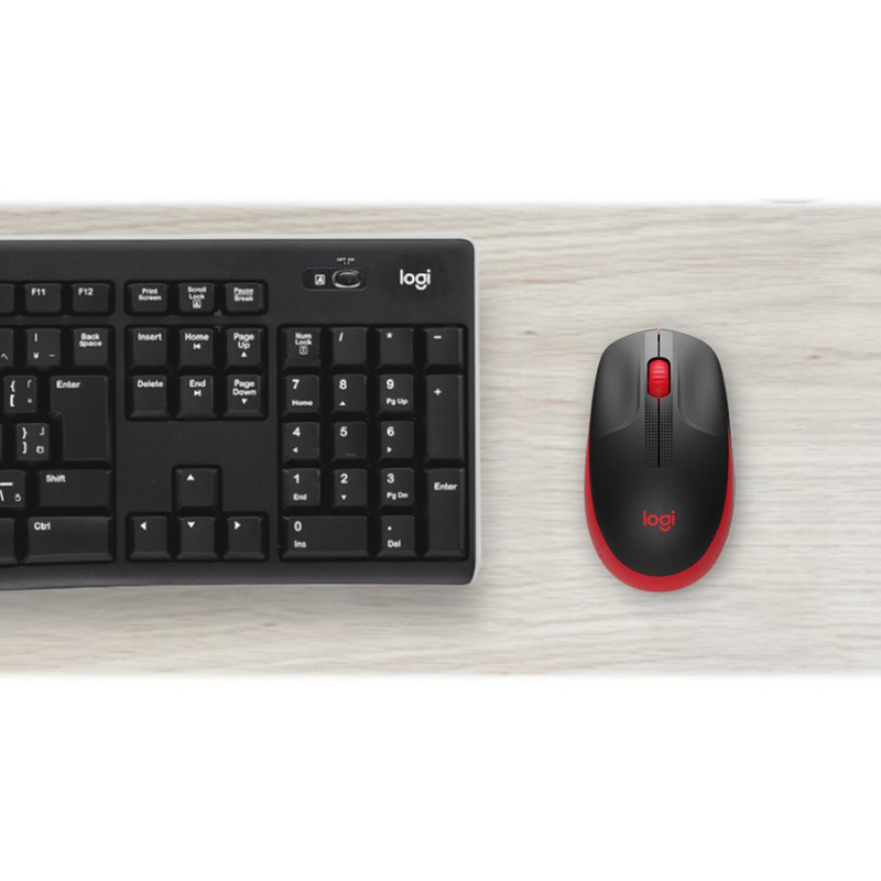 Logitech | Full size Mouse | M190 | Wireless | USB | Red
