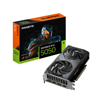 Gigabyte GeForce RTX 5050 WINDFORCE OC 8G | NVIDIA | 8 GB | GeForce RTX 5050 | GDDR6 | HDMI portu skaits 2 | PCI-E 5.0
