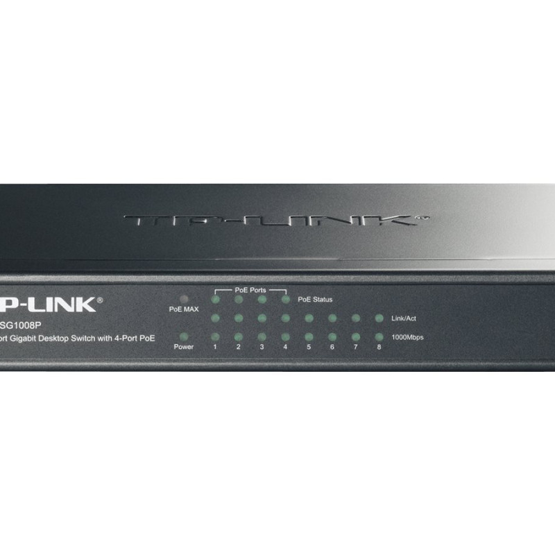 TP-LINK | Switch | TL-SG1008P | Unmanaged | Desktop | Gigabit Ethernet (copper) ports quantity 8 | Power over Ethernet (PoE) ports quantity 4 | Power supply type External | 36 month(s)