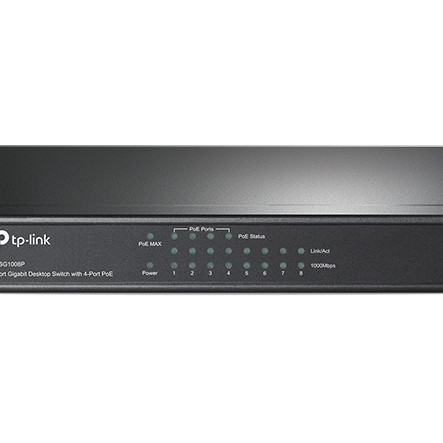 TP-LINK | Switch | TL-SG1008P | Unmanaged | Desktop | Gigabit Ethernet (copper) ports quantity 8 | Power over Ethernet (PoE) ports quantity 4 | Power supply type External | 36 month(s)