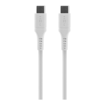 Fixed | Silikona šķidrā USB-C/USB-C kabelis, 2 m, 60 W | FIXDLS-CC2-WH
