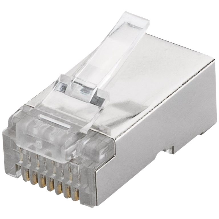 Goobay 93829 RJ45 spraudnis, CAT 6 STP ekrānots | priekš apaļa kabeļa priekš cēlta un cieta serdes vadītāja Tehniskās specifikācijas Savienojumi Savienojuma veids RJ45 spraudnis (8P8C) Kontaktu materiāls zelta pārklājums 15µ Kontaktēšana 4+4 kontaktu Vada specifikācija CAT 6 Ekrānēšanas klase STP AWG 26-23 Iepakojums 1 gab.