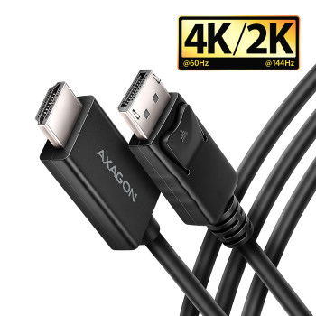 AXAGON aktīvais kabelis RVD-HI20C2 | DisplayPort uz HDMI | 1.8 m