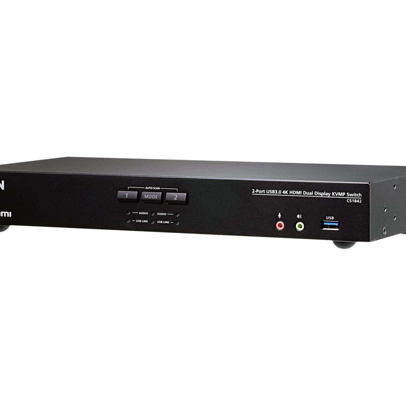 Aten | 2 porta USB 3.0 4K HDMI dubultā displeja KVMP slēdzis | CS1842