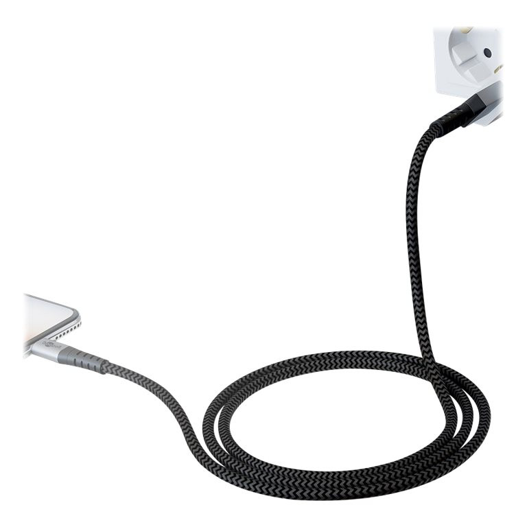 Goobay | Lightning to USB-A Textile Cable with Metal Plugs | 49268 | USB-A to Lightning