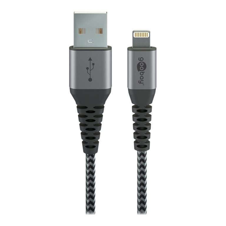 Goobay | Lightning to USB-A Textile Cable with Metal Plugs | 49268 | USB-A to Lightning