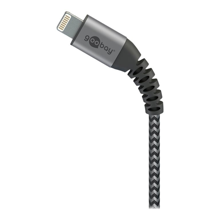 Goobay | Lightning to USB-A Textile Cable with Metal Plugs | 49268 | USB-A to Lightning