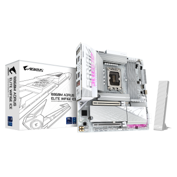 Gigabyte B860M AORUS ELITE WIFI6E ICE | Procesoru saime Intel | Procesora ligzda LGA1851 | DDR5 | Atbalstītie cietā diska interfeisi SATA, M.2 | SATA savienotāju skaits 4