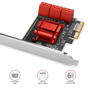 AXAGON PCIe kontrolieris 6x SATA 6G | PCES-SA6