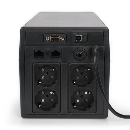Digitus | Line-Interactive UPS | Line-Interactive UPS DN-170075, 1500VA, 900W, 2x 12V/9Ah battery, 4x CEE 7/7 outlet, 2x RJ45, 1x USB 2.0 type B, 1x RS232, LCD, Simulated Sine Wave, 380x158x198mm, 10.1kg | 1500 VA | 900 W