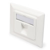 Digitus | Sienas plāksne Keystone moduļiem, vācu tips, vidējā plāksne 50x50 mm, rāmis 80x80 mm | DN-93811