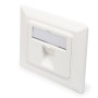 Digitus | Sienas plāksne Keystone moduļiem, vācu tips, vidējā plāksne 50x50 mm, rāmis 80x80 mm | DN-93811