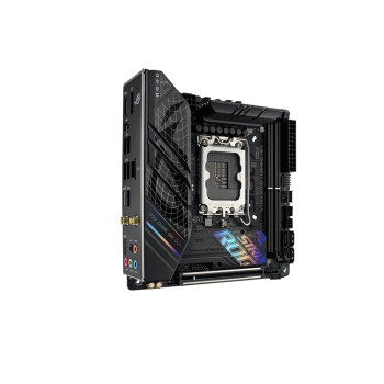 Asus | ROG STRIX B760-I GAMING WIFI | Procesoru saime Intel | Procesora ligzda LGA1700 | DDR5 SDRAM | Cieto disku saskarnes M.2, SATA | SATA savienotāju skaits 4