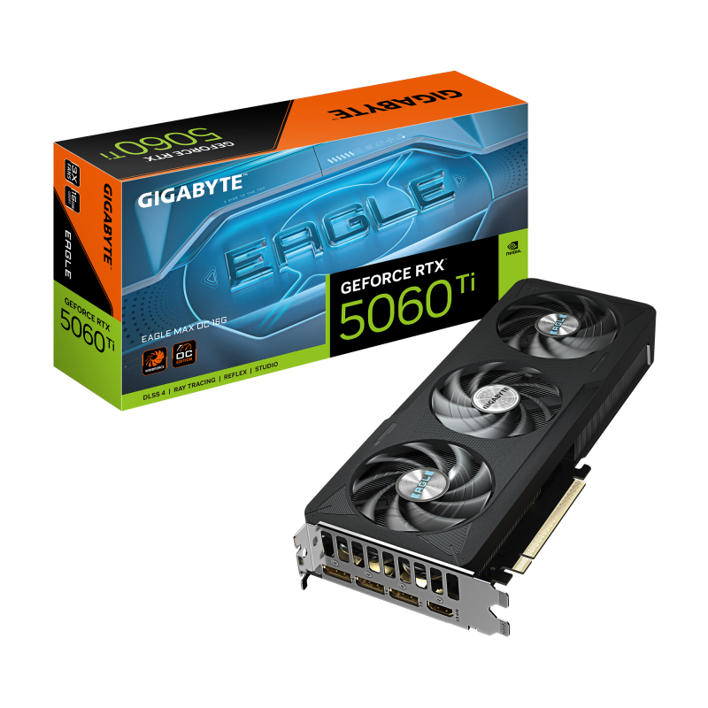Gigabyte GeForce RTX 5060 Ti EAGLE MAX OC 16G | NVIDIA | 16 GB | GeForce RTX 5060 Ti | GDDR7 | HDMI portu skaits 1 | PCI-E 5.0