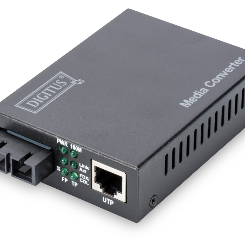 Digitus | Fast Ethernet mediju konvertors, multimode SC savienotājs, 1310 nm, līdz 2 km | DN-82020-1 | SC duplex | 10/100M RJ45 ports