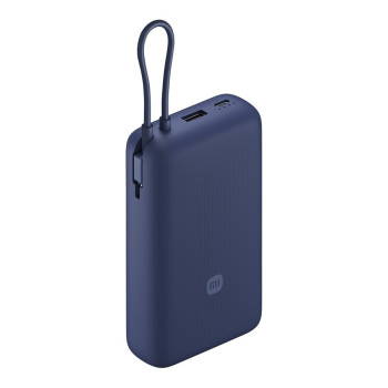 Xiaomi 33W Power Bank (ar iebūvētu kabeli) | 20000 mAh | USB-C/USB-C kabelis/USB-A | Zils