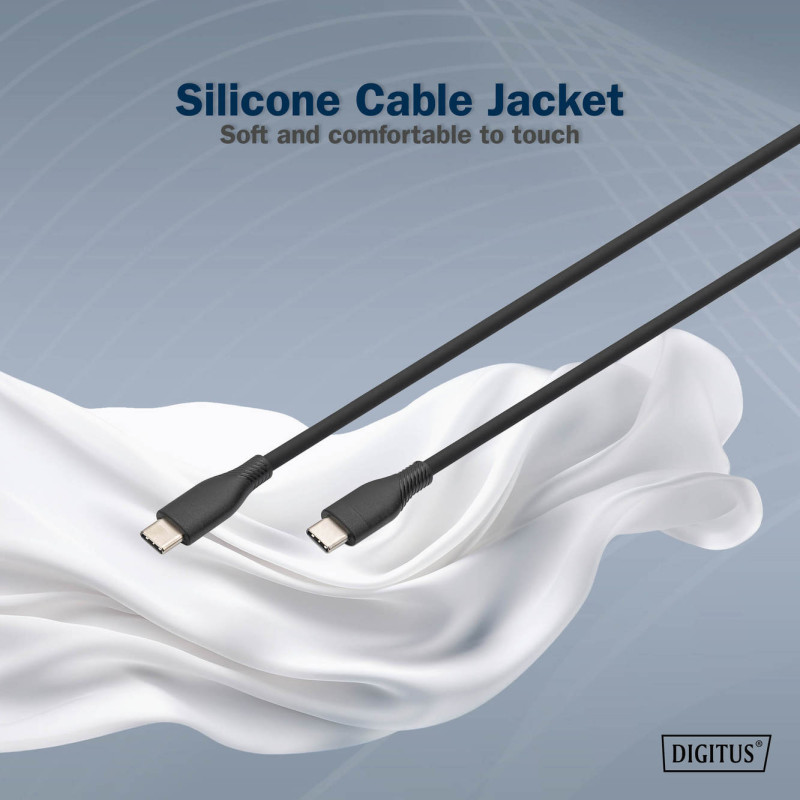 Digitus | Silicone connection cable, 0.5 m | AK-300341-005-S | USB-C to USB-C