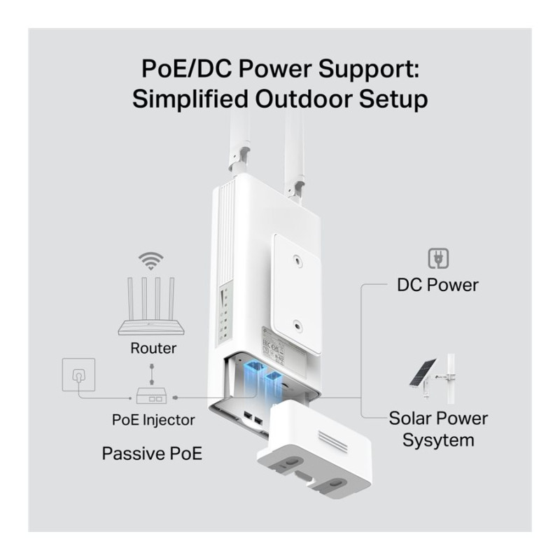 TP-LINK 4G AC1200 divu joslu Wi-Fi āra maršrutētājs | Archer MR402-Outdoor | 802.11n | 10/100 Mbit/s | Ethernet LAN (RJ-45) porta 1 | MU-MIMO Nē | PoE in