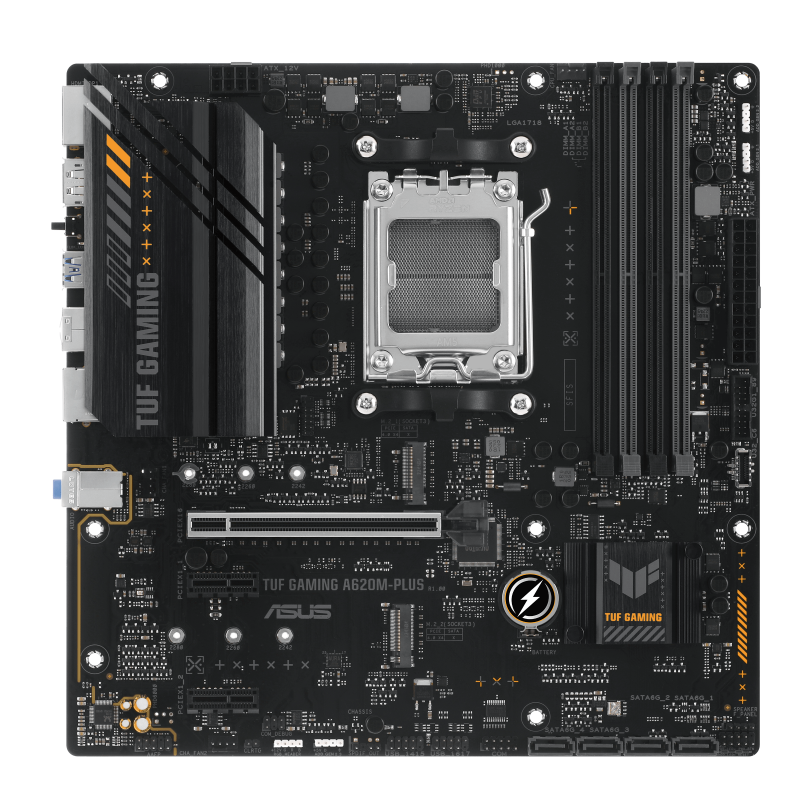 Asus | TUF GAMING A620M-PLUS | Procesora saime AMD | Procesora ligzda AM5 | DDR5 DIMM | Atmiņas sloti 4 | Atbalstītie cietā diska interfeisi SATA, M.2 | SATA savienotāji 4 | Mikros-ATX | Čipsets AMD A620