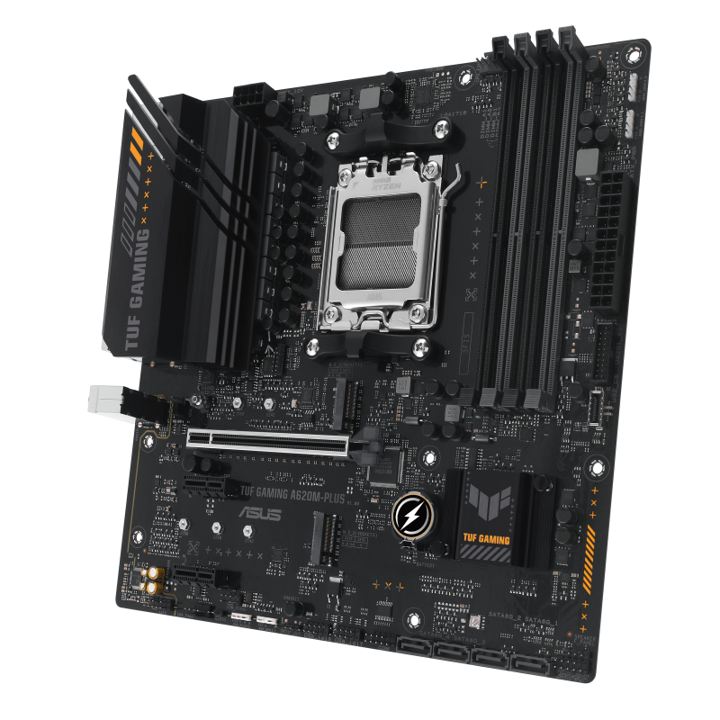 Asus | TUF GAMING A620M-PLUS | Procesora saime AMD | Procesora ligzda AM5 | DDR5 DIMM | Atmiņas sloti 4 | Atbalstītie cietā diska interfeisi SATA, M.2 | SATA savienotāji 4 | Mikros-ATX | Čipsets AMD A620