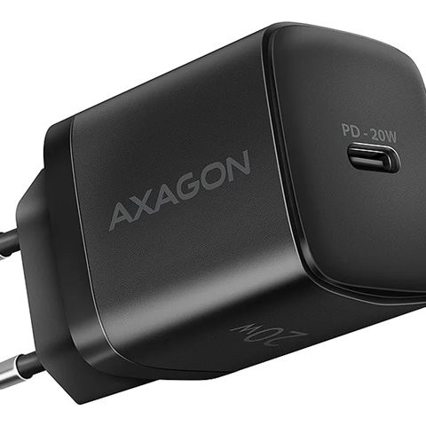 AXAGON Wallcharger 1x ports USB-C, PD3.0/PPS/QC4+/AFC/FCP/Apple, 20W | ACU-PD20