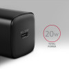 AXAGON Wallcharger 1x ports USB-C, PD3.0/PPS/QC4+/AFC/FCP/Apple, 20W | ACU-PD20