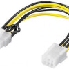 Goobay | Barošanas kabelis/adapteris PC grafiskajai kartei; PCI-E/PCI Express; 6-pin uz 8-pin