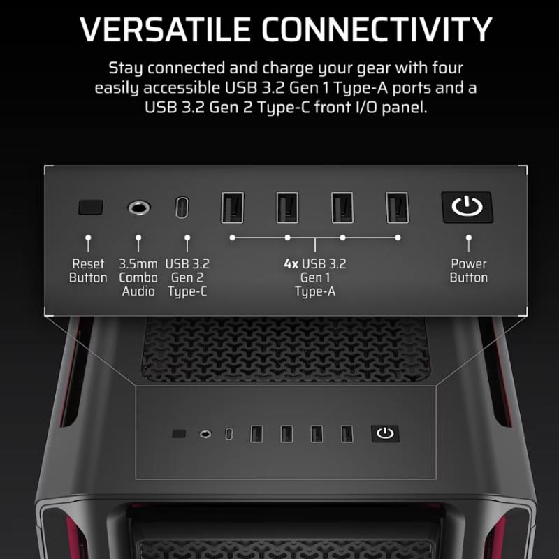 Corsair PC korpuss | iCUE LINK 5000T LX RGB | Melns | Mid-Tower