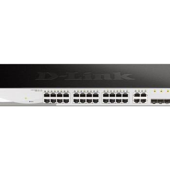D-LINK DGS-1210-28, Gigabit Smart slēdzis ar 24 10/100/1000Base-T portiem un 4 Gigabit MiniGBIC (SFP) portiem, 802.3x plūsmas kontrole, 802.3ad saites agregācija, 802.1Q VLAN, 802.1p prioritātes rindas, porta spoguļošana, Jumbo Frame atbalsts, 802.1D STP, ACL, LLDP, kabeļa diagnostika, Auto Surveillance VLAN, Auto Voice VLAN, iekļautas iekraušanas kronšteini | D-Link | 24 month(s)