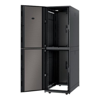 APC NetShelter SX Colocation 2 x 20U 600 mm plata x 1070 mm dziļa iekārta ar sāniem melna | Schneider Electric