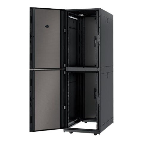 APC NetShelter SX Colocation 2 x 20U 600 mm plata x 1070 mm dziļa iekārta ar sāniem melna | Schneider Electric