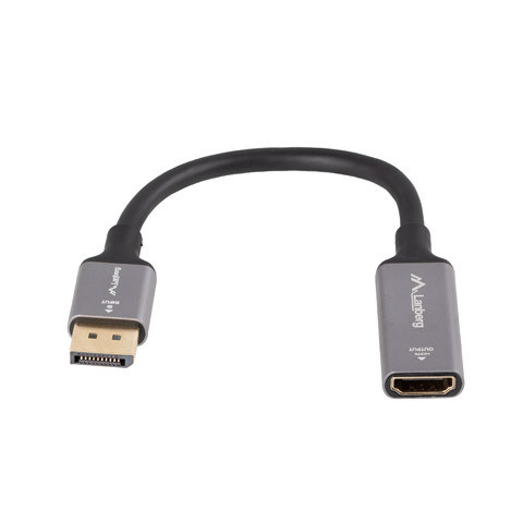 Lanberg DisplayPort (M) uz HDMI (F) adapteris kabeļa galā 8K 20 cm, sudraba | AD-DP-HD-04